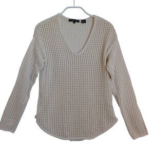 Jeanne Pierre Sweater 100% Cotton Open Weave Pullover Boho Womens Medium